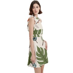 Cocktail Party Halter Sleeveless Dress With Pockets 