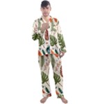 Leaves Autumn Men s Long Sleeve Satin Pajamas Set