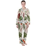 Leaves Autumn Women s Long Sleeve Satin Pajamas Set