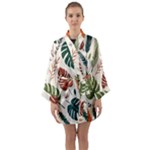 Leaves Autumn Long Sleeve Satin Kimono