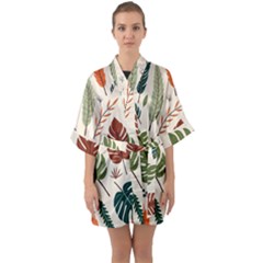 Half Sleeve Satin Kimono  