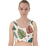 Leaves Autumn Velvet Racer Back Crop Top