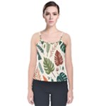 Leaves Autumn Velvet Spaghetti Strap Top