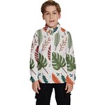 Leaves Autumn Kids  High Neck Windbreaker