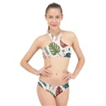 Leaves Autumn High Neck Bikini Set