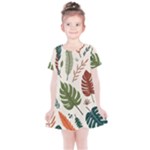 Leaves Autumn Kids  Simple Cotton Dress