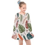 Leaves Autumn Kids  Long Sleeve Dress