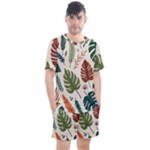 Leaves Autumn Men s Mesh T-Shirt and Shorts Set