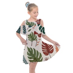 Kids  Shoulder Cutout Chiffon Dress 