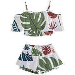 Kids  Off Shoulder Skirt Bikini 