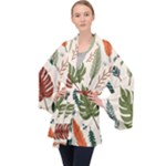 Leaves Autumn Long Sleeve Velvet Kimono 