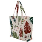 Leaves Autumn Zip Up Canvas Bag