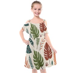 Kids  Cut Out Shoulders Chiffon Dress 