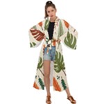 Leaves Autumn Maxi Kimono