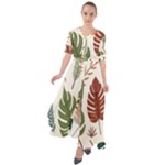 Leaves Autumn Waist Tie Boho Maxi Dress