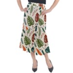 Leaves Autumn Midi Mermaid Skirt