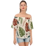 Leaves Autumn Off Shoulder Short Sleeve Top