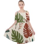 Leaves Autumn Cut Out Shoulders Dress