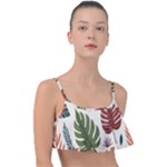 Leaves Autumn Frill Bikini Top