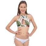 Leaves Autumn Cross Front Halter Bikini Top