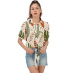 Leaves Autumn Tie Front Shirt 