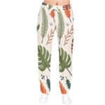 Leaves Autumn Women Velvet Drawstring Pants