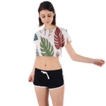 Leaves Autumn Tie Back Short Sleeve Crop T-Shirt