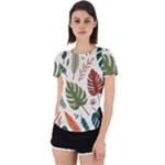 Leaves Autumn Back Cut Out Sport T-Shirt