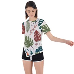 Asymmetrical Short Sleeve Sports T-Shirt 