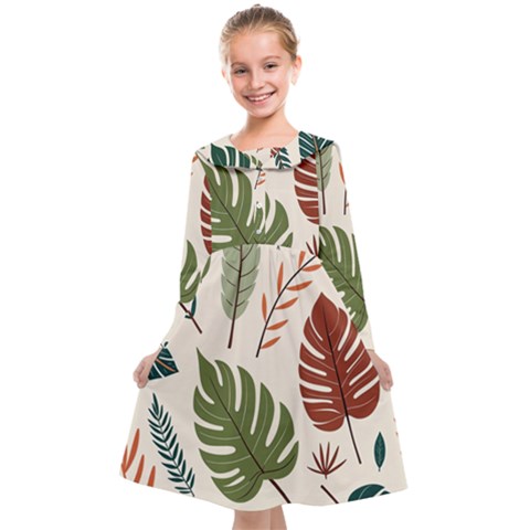 Leaves Autumn Kids  Midi Sailor Dress from ArtsNow.com