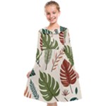 Leaves Autumn Kids  Midi Sailor Dress