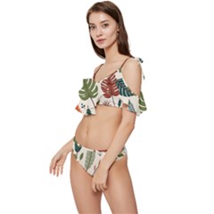 Ruffle Edge Tie Up Bikini Set	 