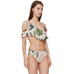 Ruffle Edge Tie Up Bikini Set	 