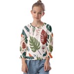 Leaves Autumn Kids  Cuff Sleeve Top