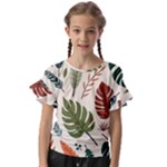 Leaves Autumn Kids  Cut Out Flutter Sleeves