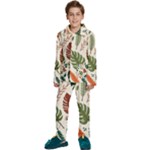 Leaves Autumn Kids  Long Sleeve Velvet Pajamas Set