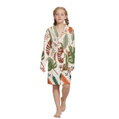 Leaves Autumn Kids  Long Sleeve Velvet Lounge Robe from ArtsNow.com