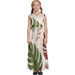 Leaves Autumn Kids  Satin Sleeveless Maxi Dress