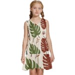 Leaves Autumn Kids  Sleeveless Tiered Mini Dress