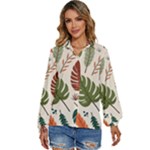 Leaves Autumn Women s Long Sleeve Button Up Shirt