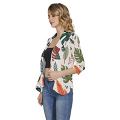 Women s 3/4 Sleeve Ruffle Edge Open Front Jacket 