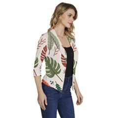 Women s Draped Front 3/4 Sleeve Shawl Collar Jacket 