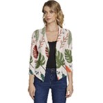 Leaves Autumn Women s Casual 3/4 Sleeve Spring Jacket