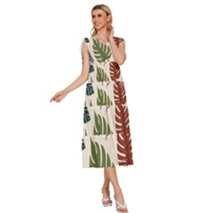 V-Neck Drawstring Shoulder Sleeveless Maxi Dress 