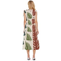 V-Neck Drawstring Shoulder Sleeveless Maxi Dress 