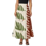 Leaves Autumn Tiered Ruffle Maxi Skirt