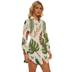 Womens Long Sleeve Shirt Dress 