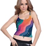 Art Abstract Pattern Spaghetti Strap Bra Top