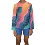 Art Abstract Pattern Kids  Long Sleeve Swimwear