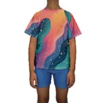 Art Abstract Pattern Kids  Short Sleeve Swimwear